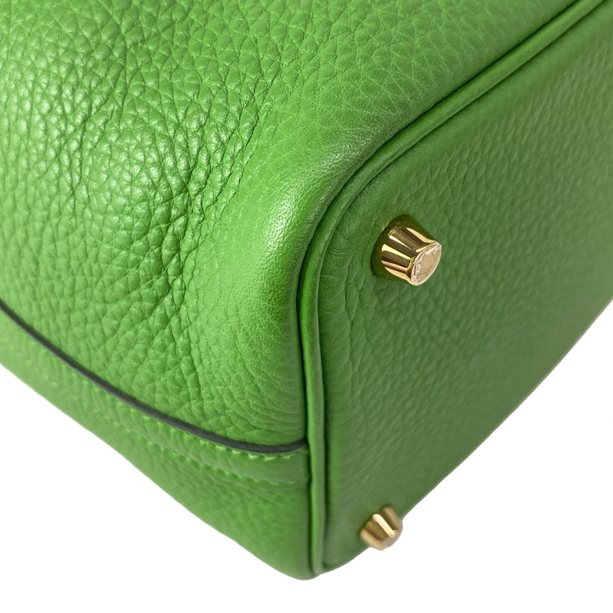 Hermes Handbag Picotin Lock PM Vert Yucca Gold — view 9