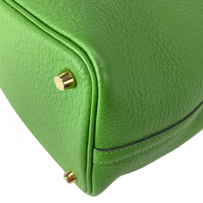 Hermes Handbag Picotin Lock PM Vert Yucca Gold — view 8