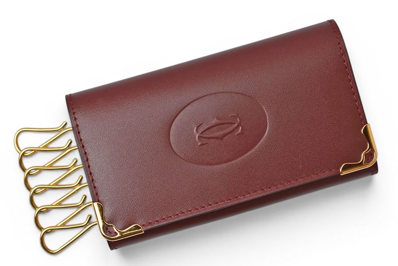 Cartier Key Case Key Holder Vintage 6 Must de Cartier Bordeaux 2C Logo