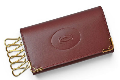 Cartier Key Case Key Holder Vintage 6 Must de Cartier Bordeaux 2C Logo