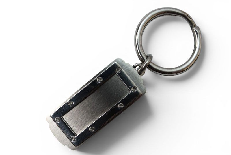 Cartier Key Holder Key Ring Santos Pendant SS Stainless Steel Silver