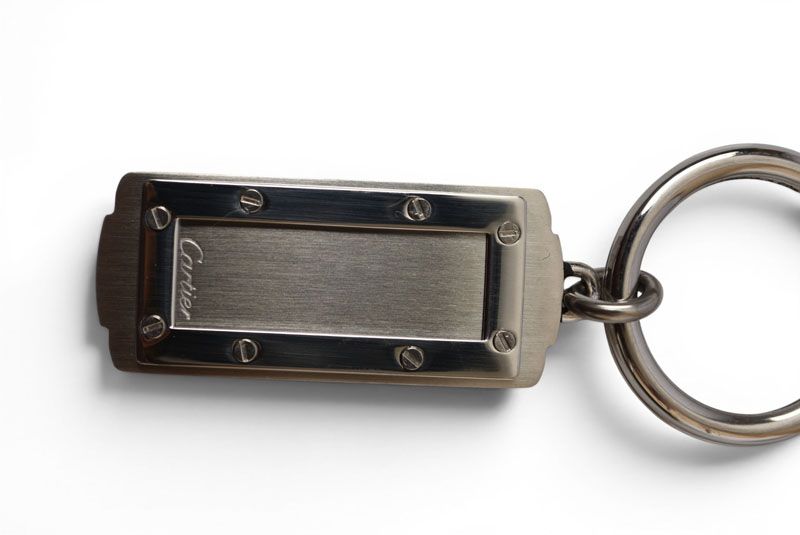 Cartier Key Holder Key Ring Santos Pendant SS Stainless Steel Silver — view 2