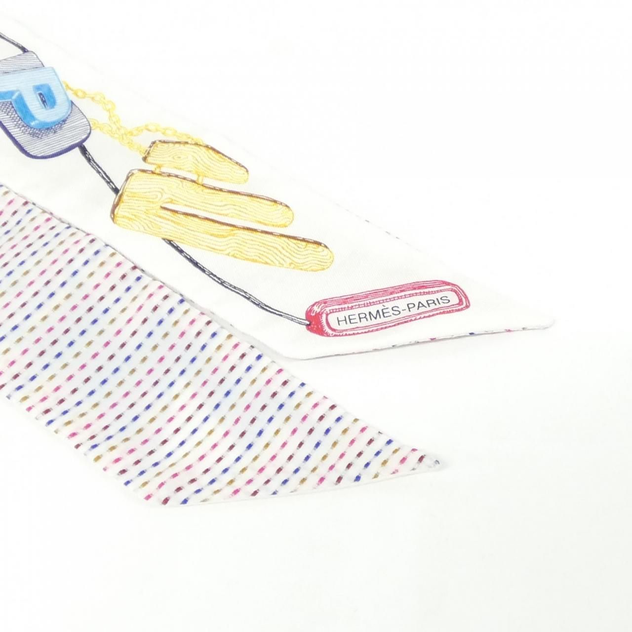 Hermes Chevaloscope Neon Twilly Pointier Scarf — view 2