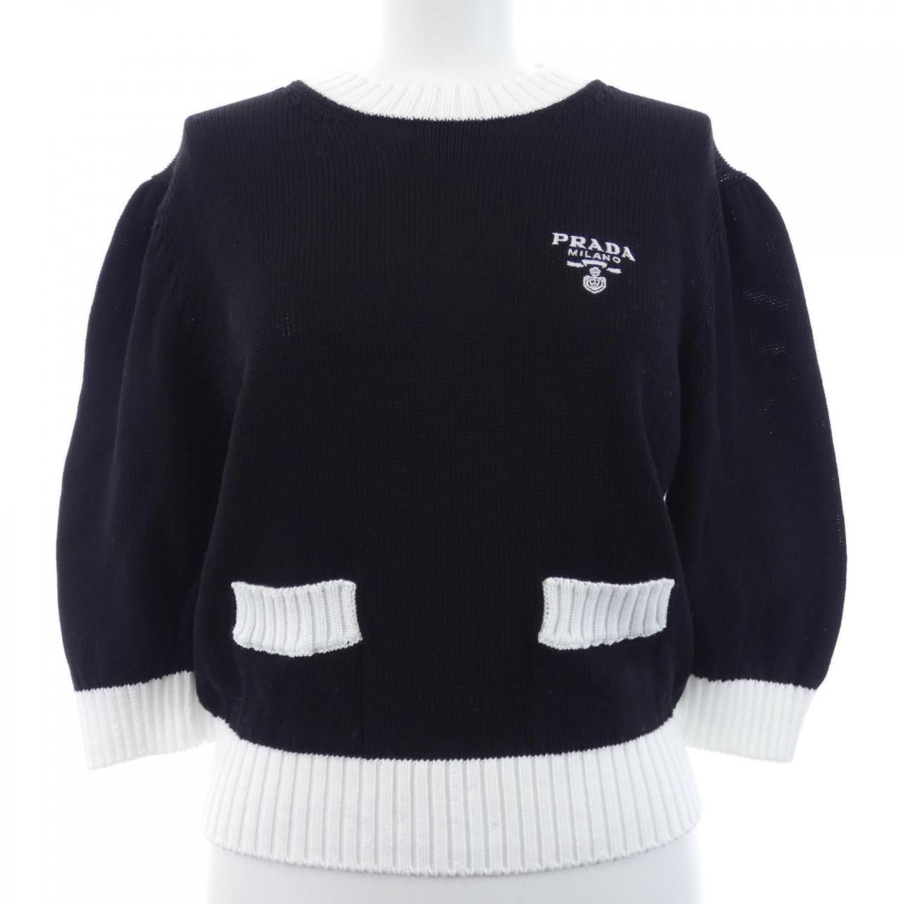 Prada Cotton Crew Neck Sweater Knit
