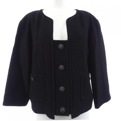 Chanel Collarless Jacket Black