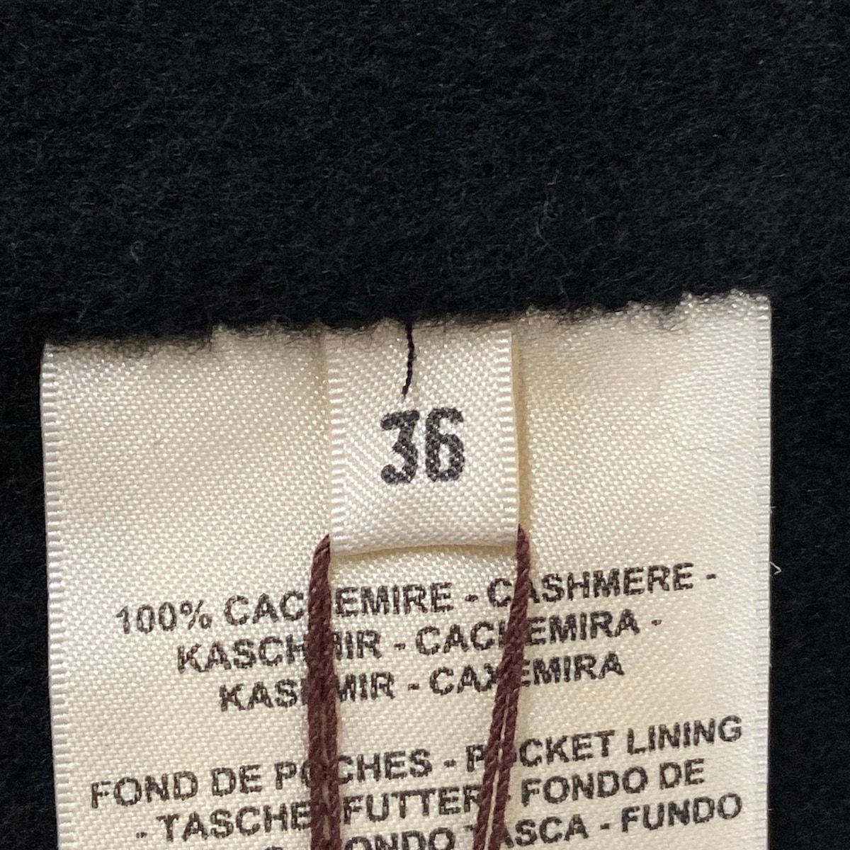 Hermes Coat 36 S Chaine D'ancre Black Long Gilet Embroidery Double Face — view 5