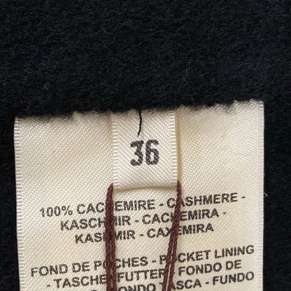 Hermes Coat 36 S Chaine D'ancre Black Long Gilet Embroidery Double Face — view 5