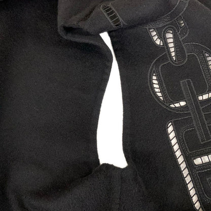 Hermes Coat 36 S Chaine D'ancre Black Long Gilet Embroidery Double Face — view 7