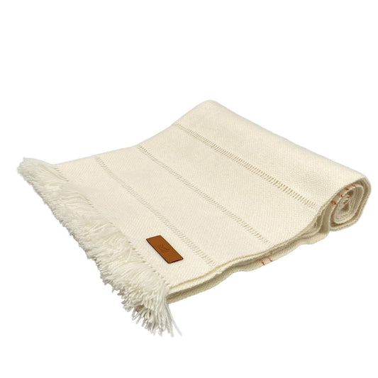 Hermes Shawl 01 White Cui Vre Cashmere Scarf