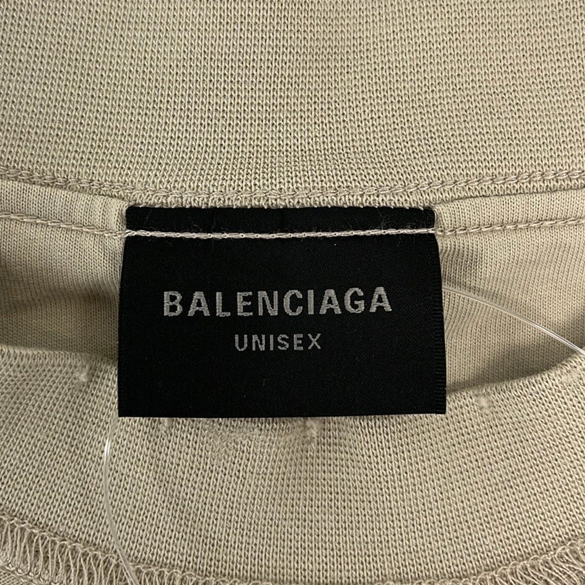 Balenciaga Short Sleeve T-Shirt S Beige Black Red Crew Neck Distressed — view 3