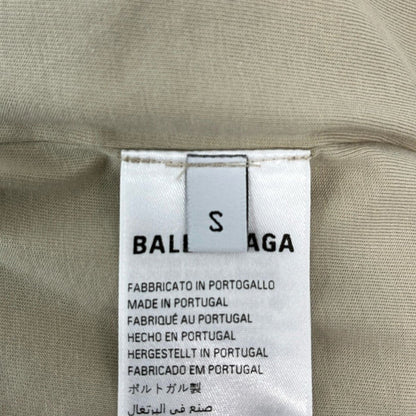 Balenciaga Short Sleeve T-Shirt S Beige Black Red Crew Neck Distressed — view 5