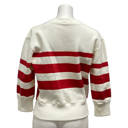 Chanel Sweatshirt 36 S Ivory Red Multi Crew Neck Long Sleeve Mademoiselle Cotton — view 2