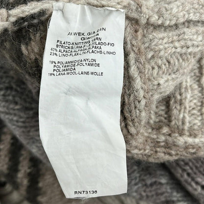 Max Maraweekend Coat L Gray Beige Dark Brown Multi Long Sleeve Knit Spring — view 4