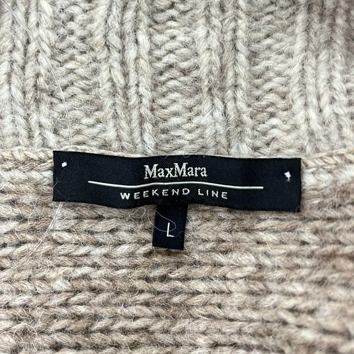 Max Maraweekend Coat L Gray Beige Dark Brown Multi Long Sleeve Knit Spring — view 3
