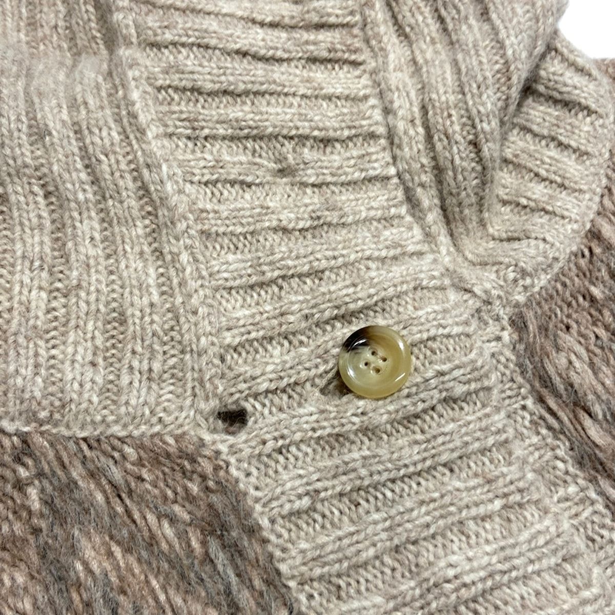 Max Maraweekend Coat L Gray Beige Dark Brown Multi Long Sleeve Knit Spring — view 8