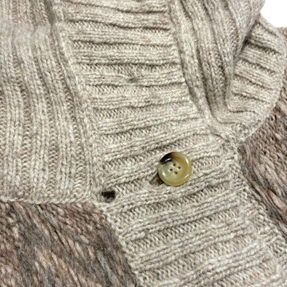 Max Maraweekend Coat L Gray Beige Dark Brown Multi Long Sleeve Knit Spring — view 8