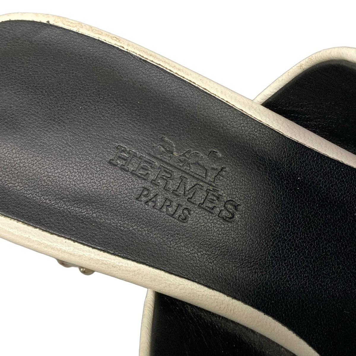 Hermes Sandals 36 Glossy White Silver Chunky Heels Open Toe Chaine D'ancre — view 9