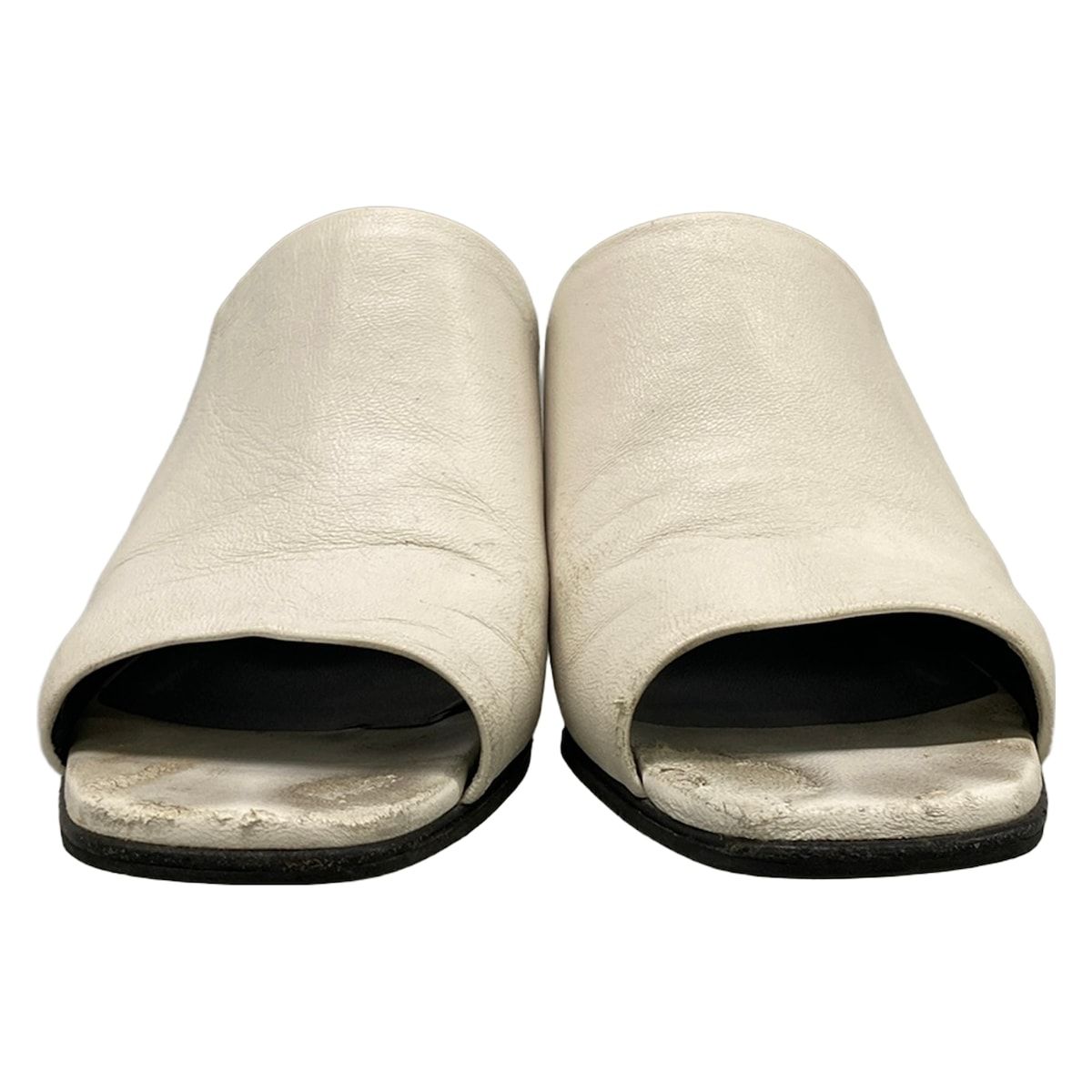 Hermes Sandals 36 Glossy White Silver Chunky Heels Open Toe Chaine D'ancre — view 5