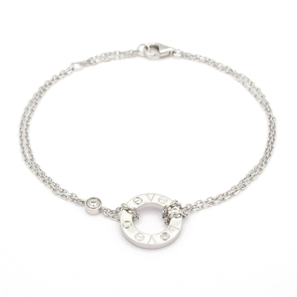 Cartier Bracelet Love Circle 18k White Gold Diamond