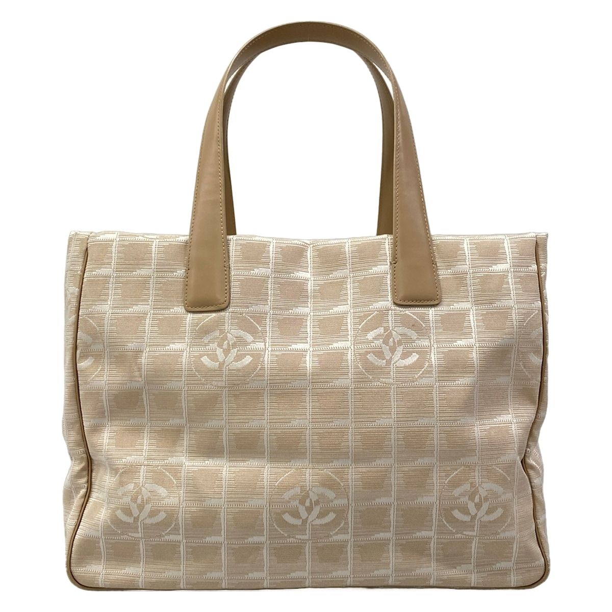 Chanel Handbag New Travel Line Ivory Beige Leather