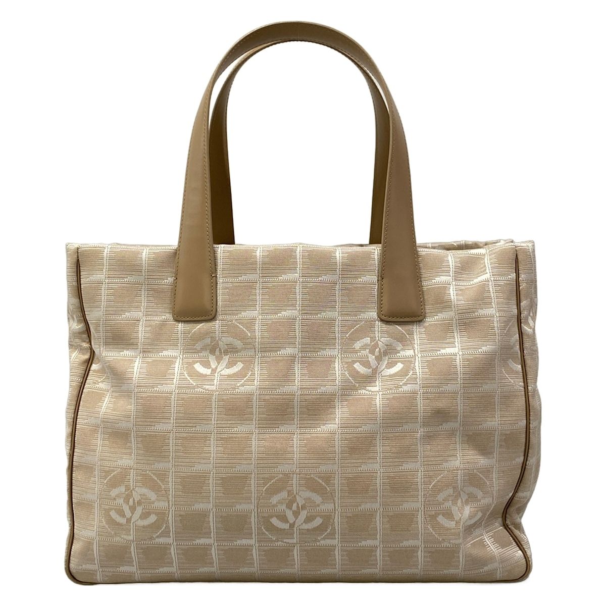 Chanel Handbag New Travel Line Ivory Beige Leather — view 3