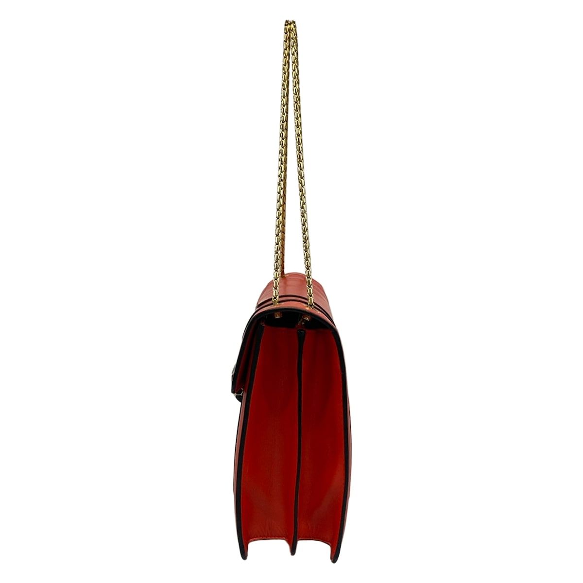 Bvlgari Shoulder Bag Serpenti Forever Red Chain Leather — view 4