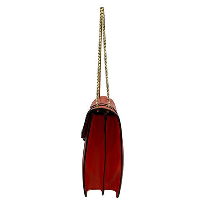 Bvlgari Shoulder Bag Serpenti Forever Red Chain Leather — view 4