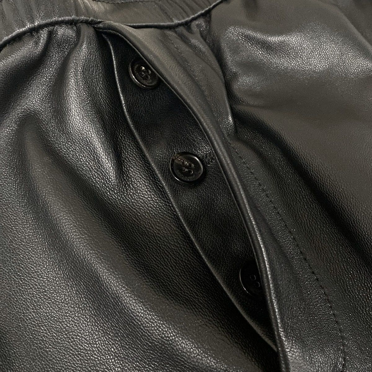 Saint Laurent Paris Pants 52 Joggers in Lambskin Long Black Full Length Leather — view 9