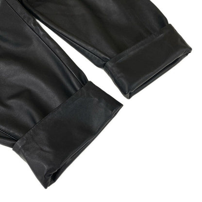 Saint Laurent Paris Pants 52 Joggers in Lambskin Long Black Full Length Leather — view 7