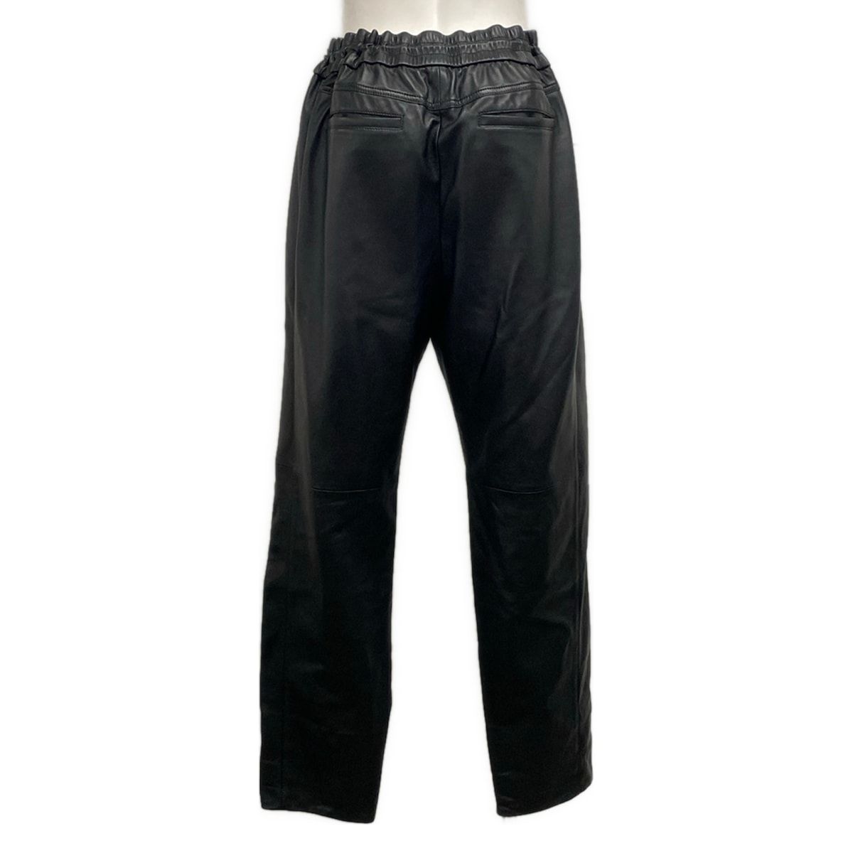 Saint Laurent Paris Pants 52 Joggers in Lambskin Long Black Full Length Leather — view 2
