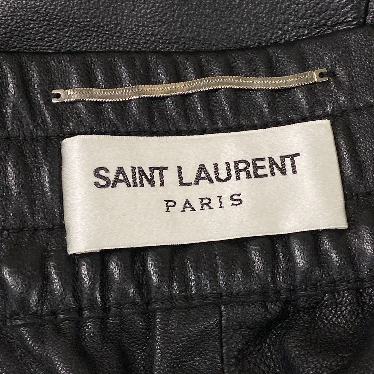 Saint Laurent Paris Pants 52 Joggers in Lambskin Long Black Full Length Leather — view 3