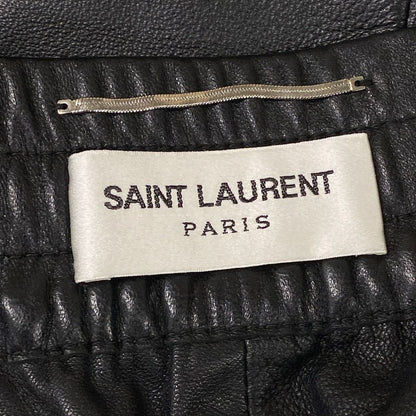 Saint Laurent Paris Pants 52 Joggers in Lambskin Long Black Full Length Leather — view 3