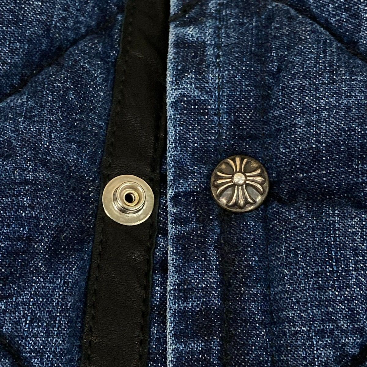 Chrome Hearts Down Vest X-large Blue Denim Quilted Autumn Winter Cotton — view 8