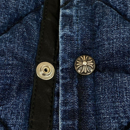 Chrome Hearts Down Vest X-large Blue Denim Quilted Autumn Winter Cotton — view 8