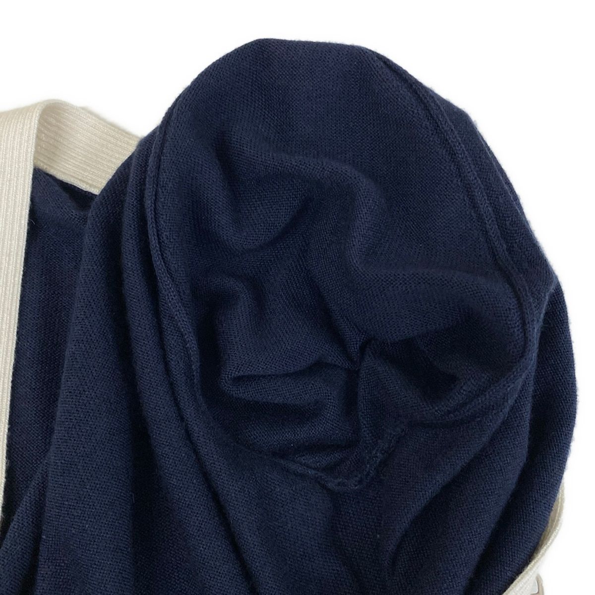 Hermes Cardigan 40 M Chaine D'ancre Navy White Spring Autumn Cashmere Silk — view 9