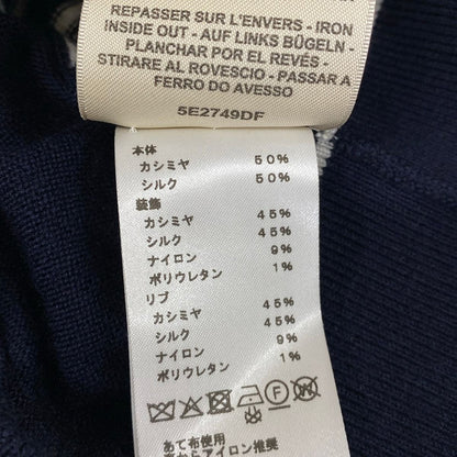 Hermes Cardigan 40 M Chaine D'ancre Navy White Spring Autumn Cashmere Silk — view 4