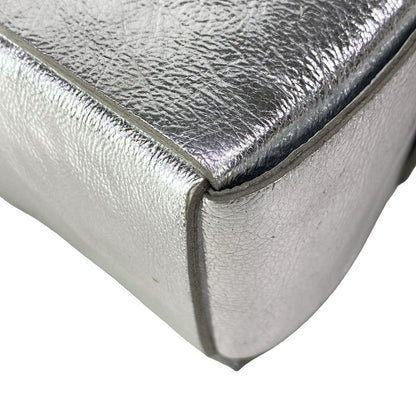 Bottega Veneta Shoulder Bag Cassette Silver Leather — view 6