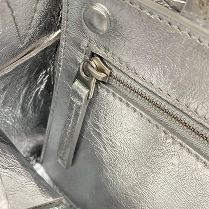 Bottega Veneta Shoulder Bag Cassette Silver Leather — view 8