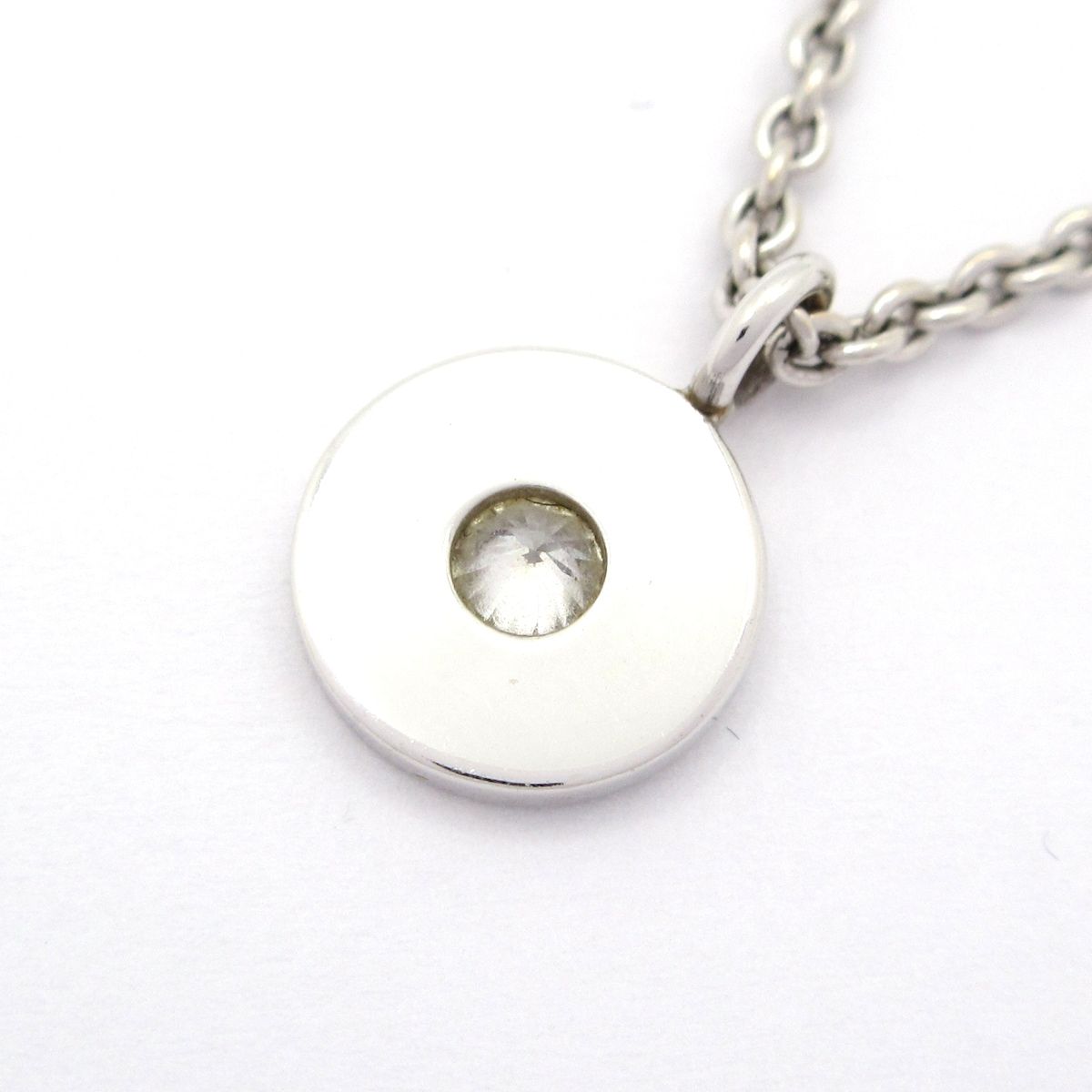 Tiffany & Co Necklace Circle 18k White Gold Diamond Total 0.10 Carat — view 3