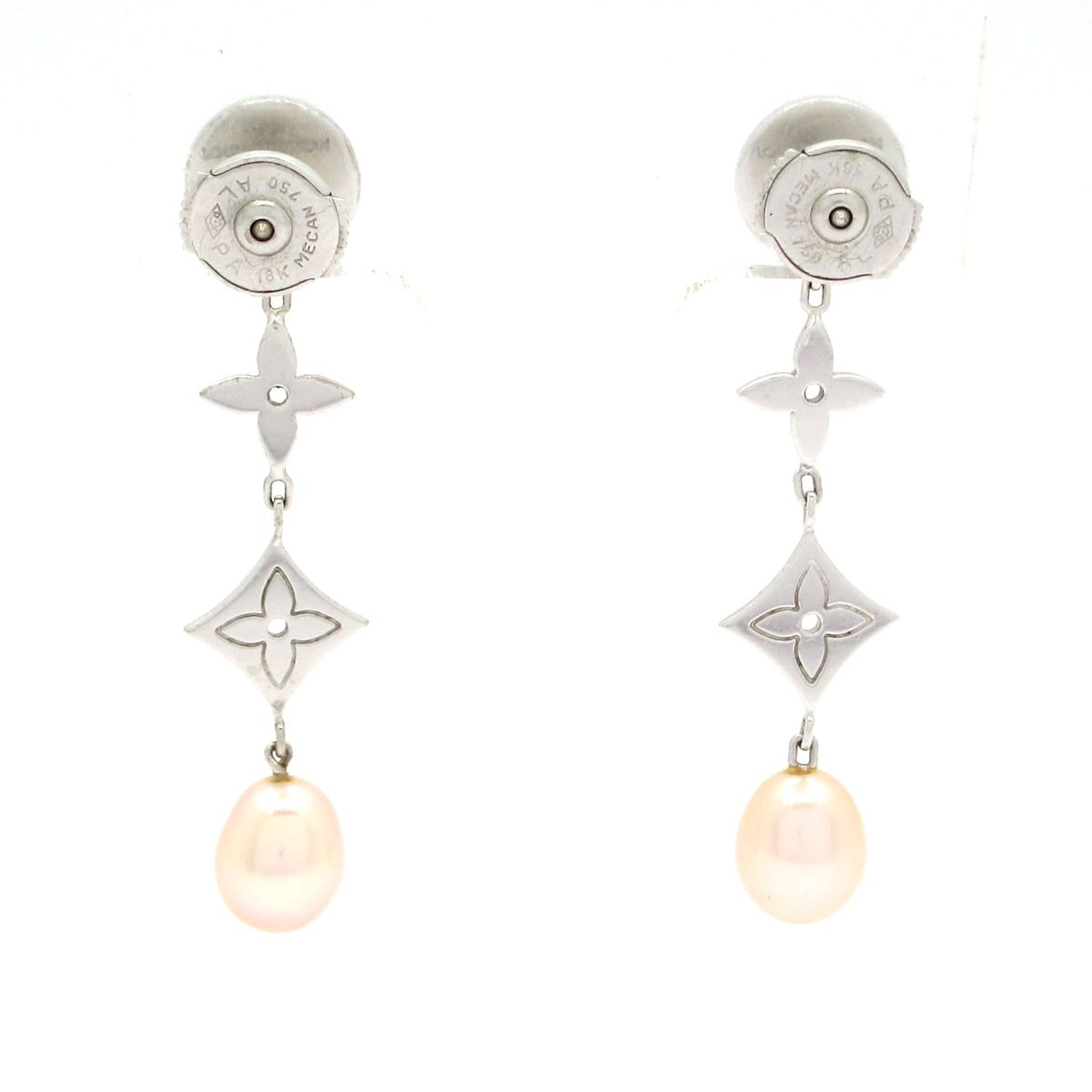 Louis Vuitton Earrings Pe Loulou Pandandreille 18k White Gold Pearl — view 3