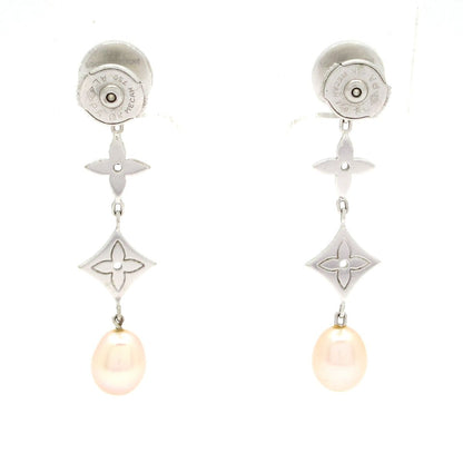 Louis Vuitton Earrings Pe Loulou Pandandreille 18k White Gold Pearl — view 3