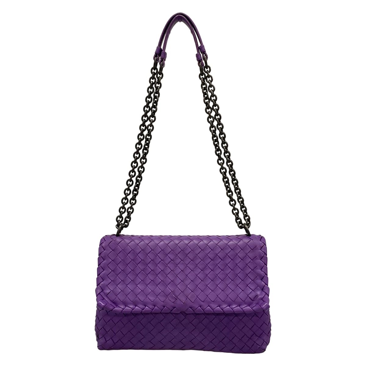 Bottega Veneta Shoulder Bag Olympia Purple Chain Leather