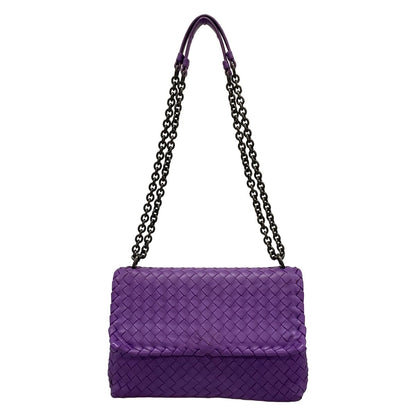 Bottega Veneta Shoulder Bag Olympia Purple Chain Leather