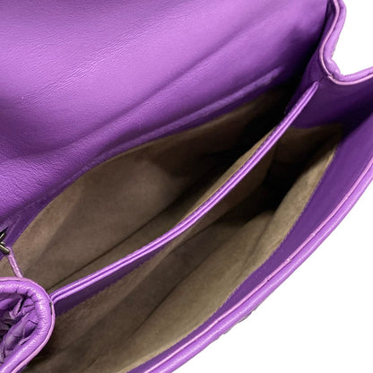 Bottega Veneta Shoulder Bag Olympia Purple Chain Leather — view 7