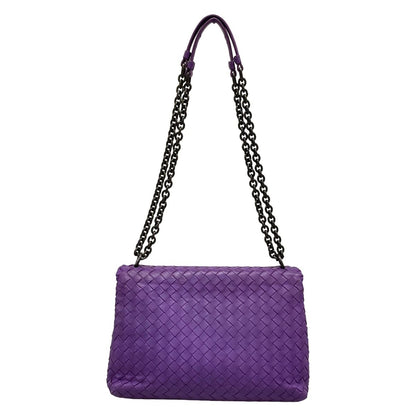 Bottega Veneta Shoulder Bag Olympia Purple Chain Leather — view 3