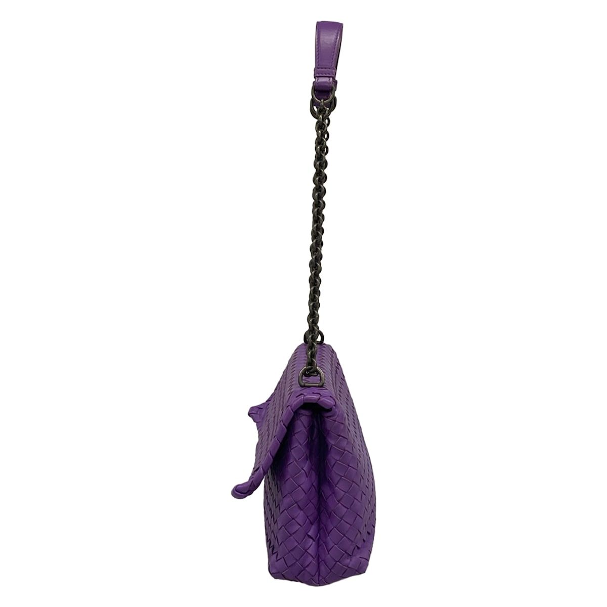 Bottega Veneta Shoulder Bag Olympia Purple Chain Leather — view 4