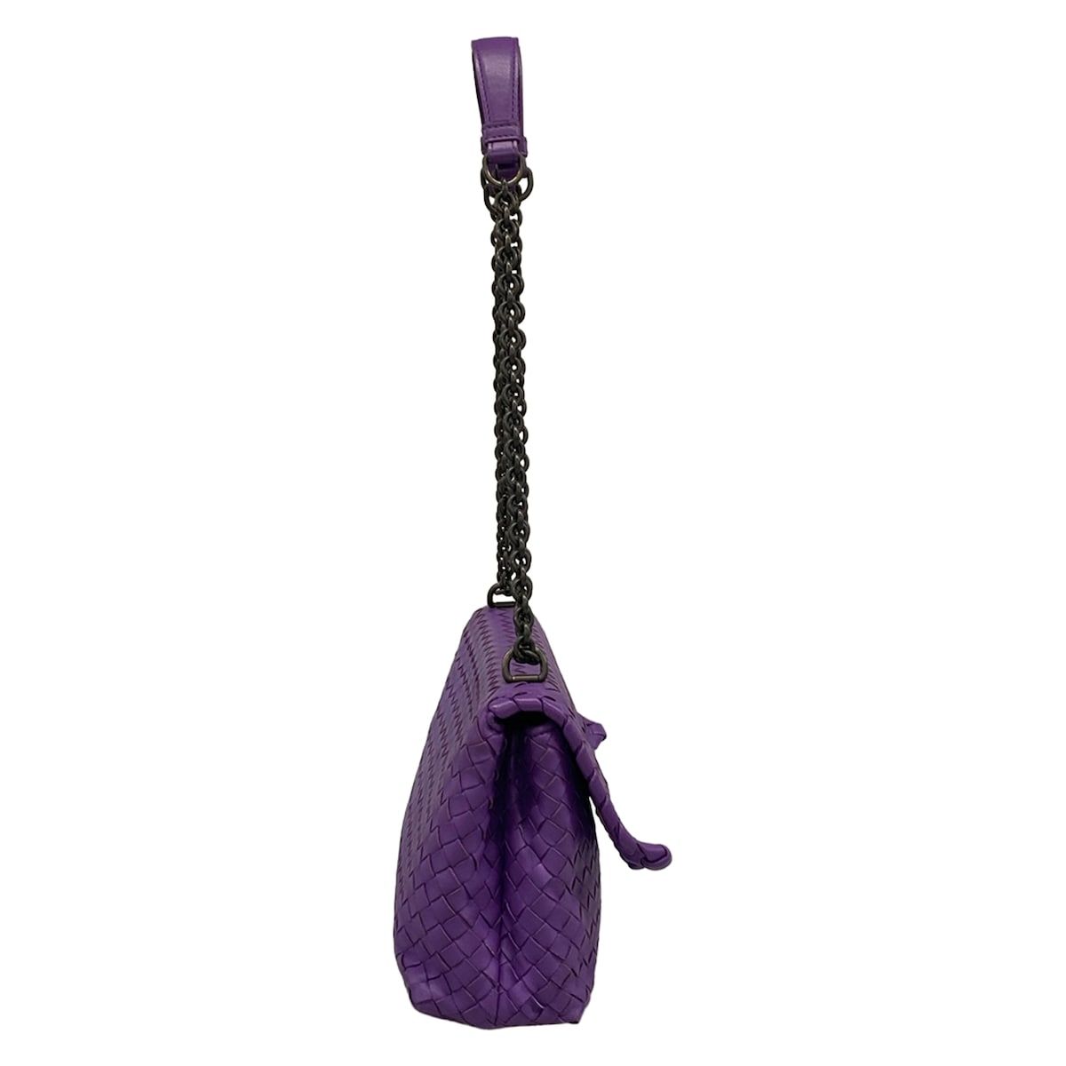 Bottega Veneta Shoulder Bag Olympia Purple Chain Leather — view 2