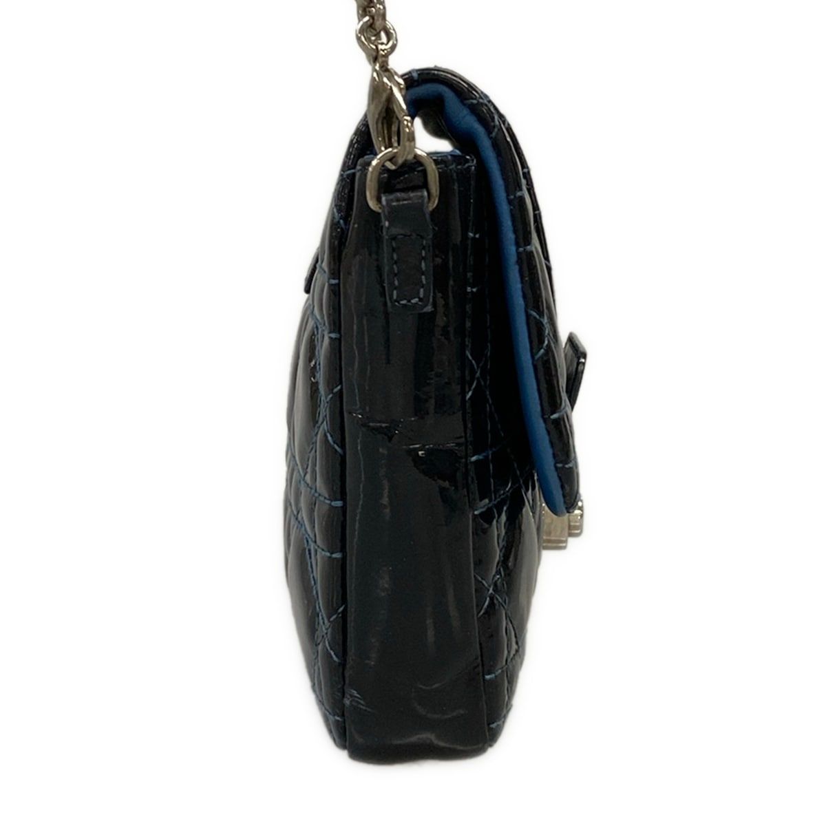 Dior Shoulder Bag New Rock Cannage Stitch Black Blue Chain Leather — view 2
