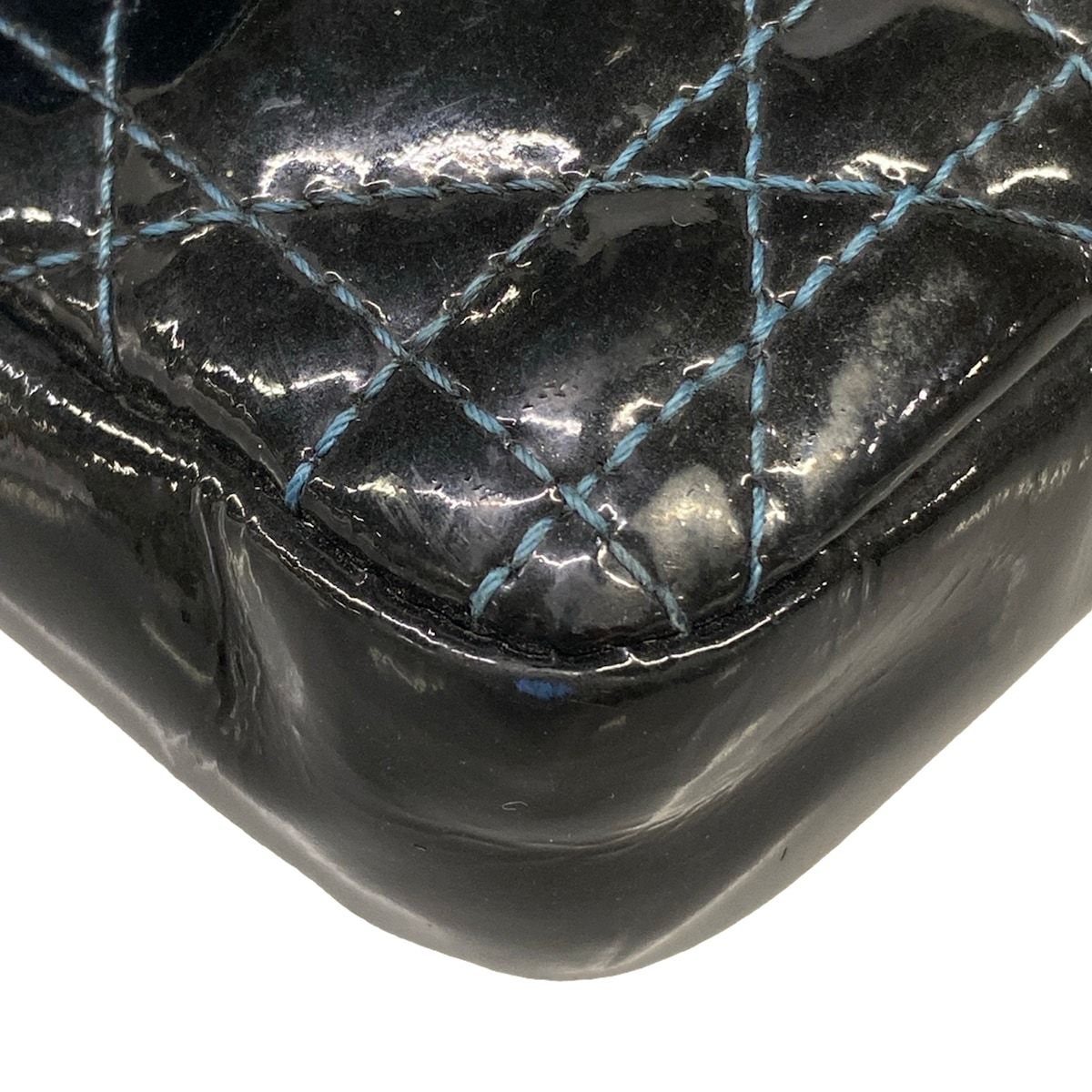 Dior Shoulder Bag New Rock Cannage Stitch Black Blue Chain Leather — view 6