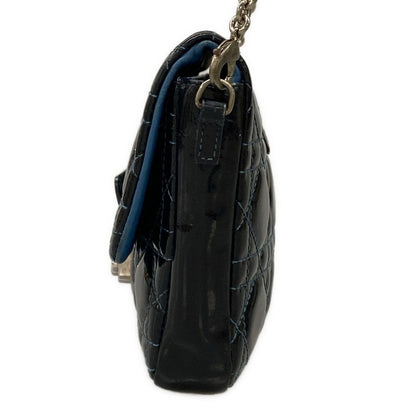 Dior Shoulder Bag New Rock Cannage Stitch Black Blue Chain Leather — view 4